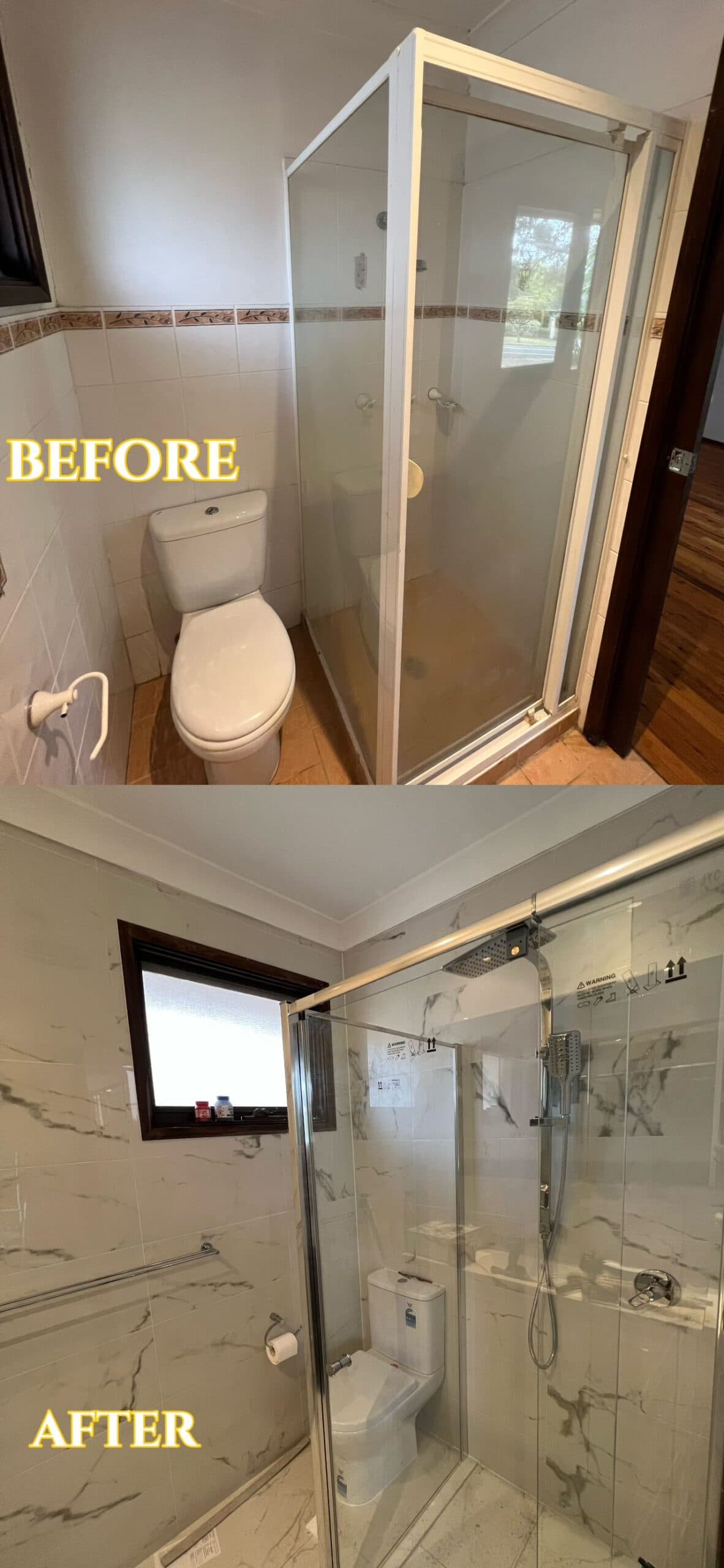 Monochrome Ensuite — Ensuite renovation, Paddington